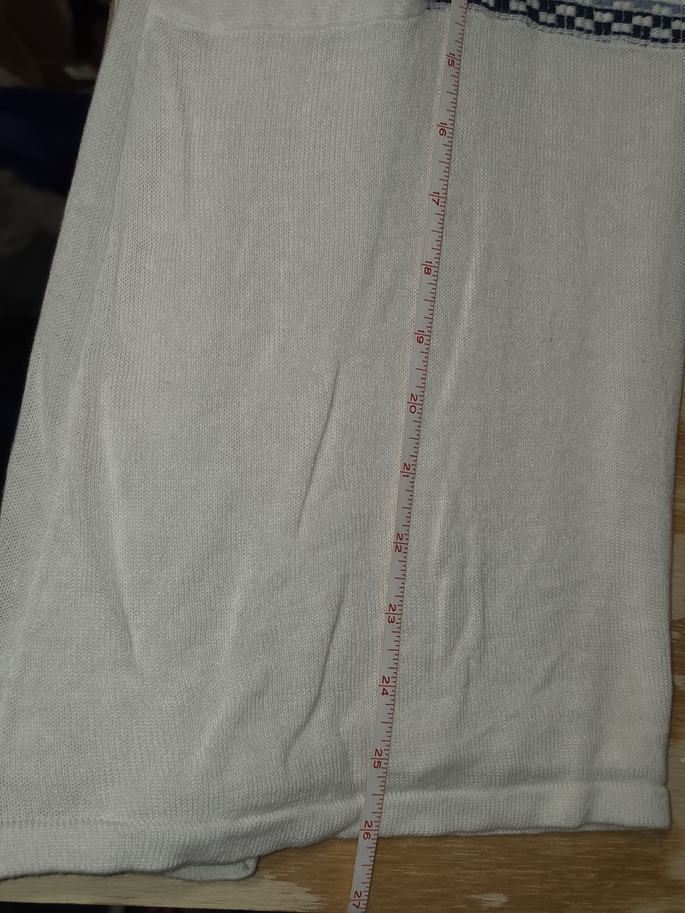 J. Jill Linen Blend White Top with Navy Embroidered Yoke Women's Size Med Petite - Picture 9 of 9